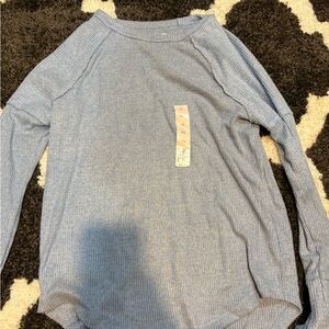 Kohl's Light Blue Ribbed Top